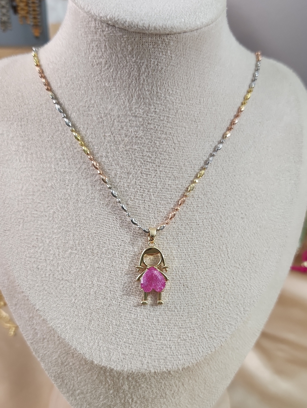 Iced Candy Girl Pendant Necklace